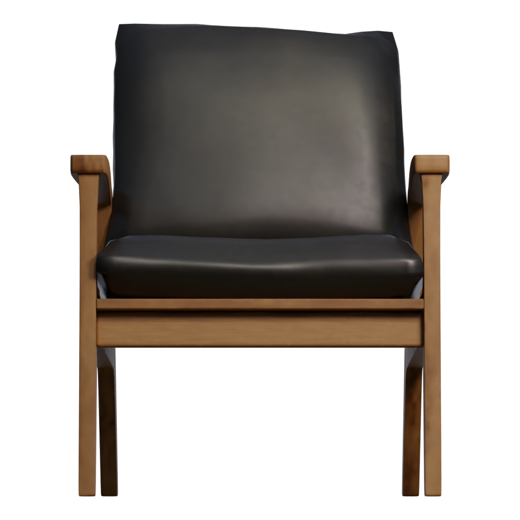 Front view of the Modern Arm Chair 3D model