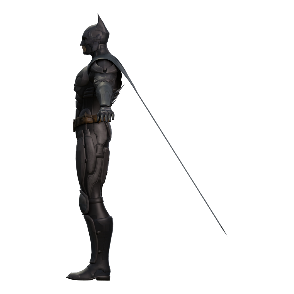 Left view of the Batman Low Poly 3D model