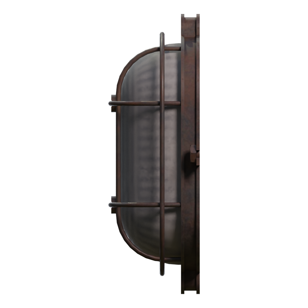 Left view of the Industrial Wall Lamp 3D model