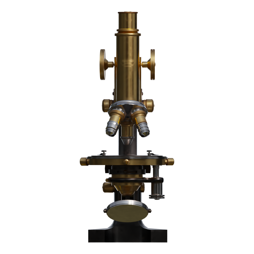 Back view of the Vintage Microscope 3D model