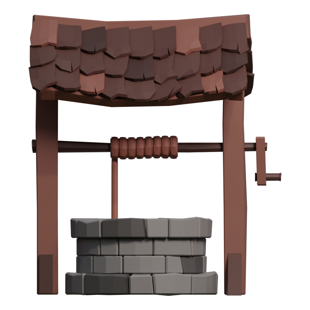 Back view of the Toon Type Well 3D model