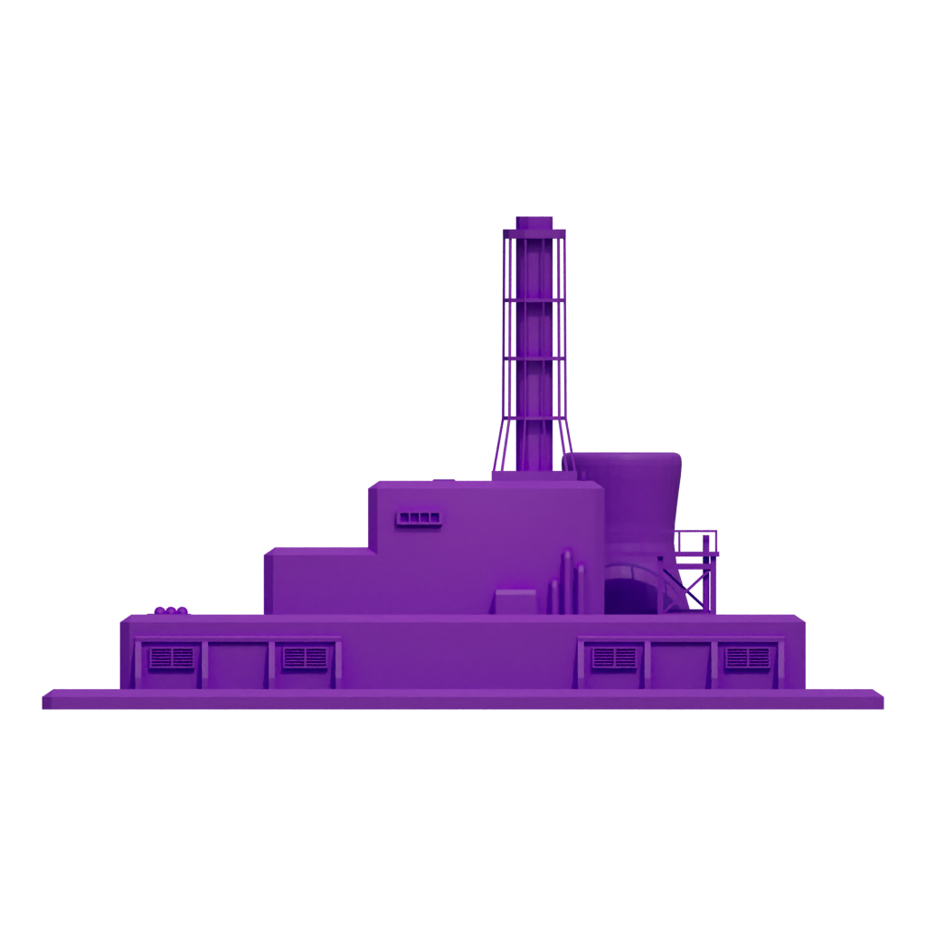 Back view of the Nuclear Station 3D model