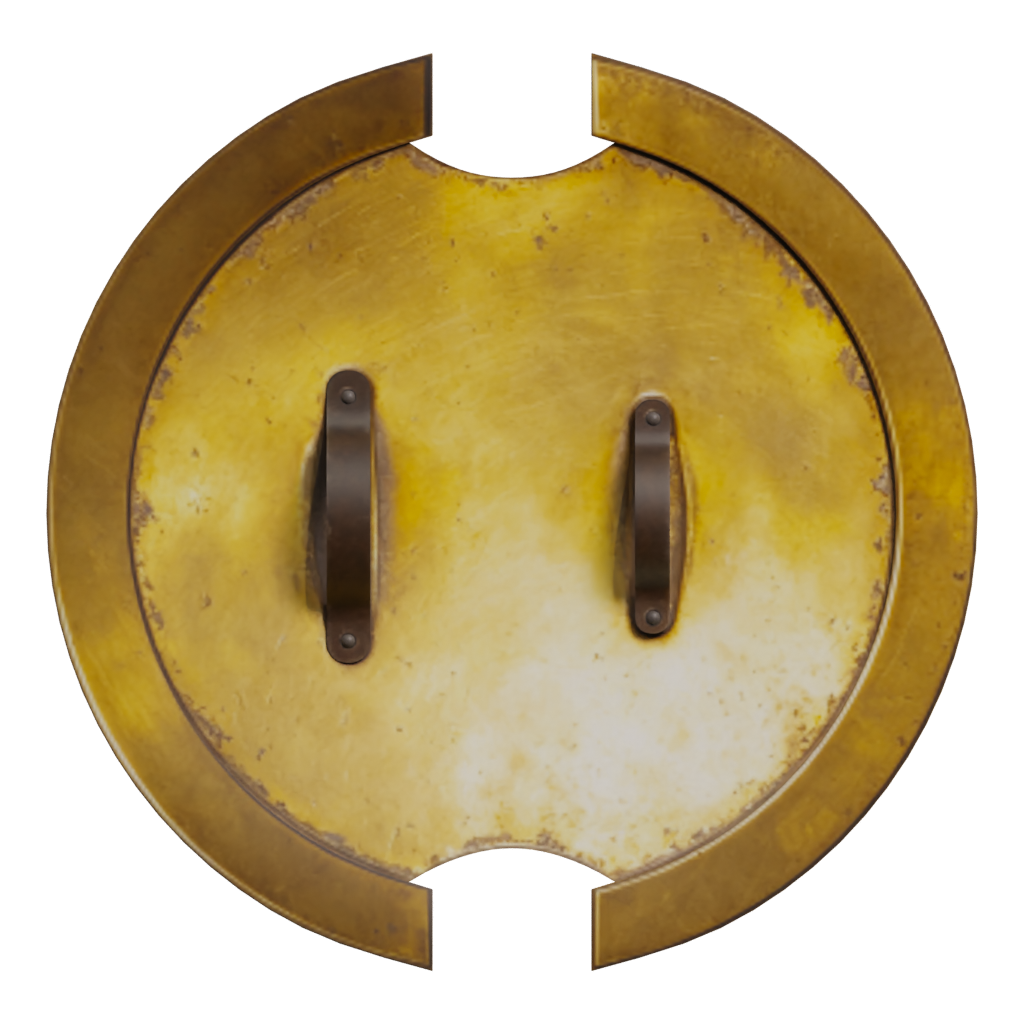 Back view of the Bronze Shield 3D model