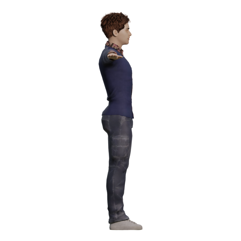 Right view of the Character Quidam Biped For 3Dsmax 3D model