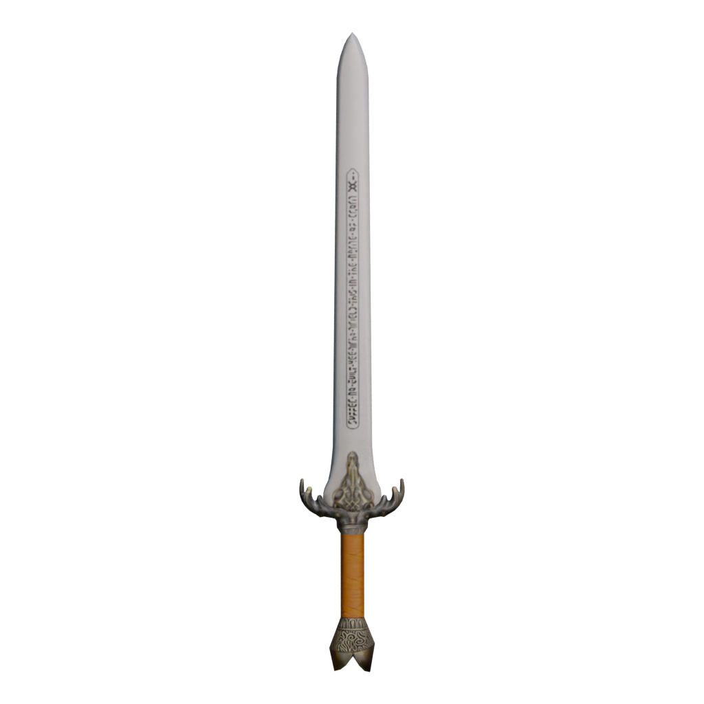 Back view of the Baphomet Sword 3D model