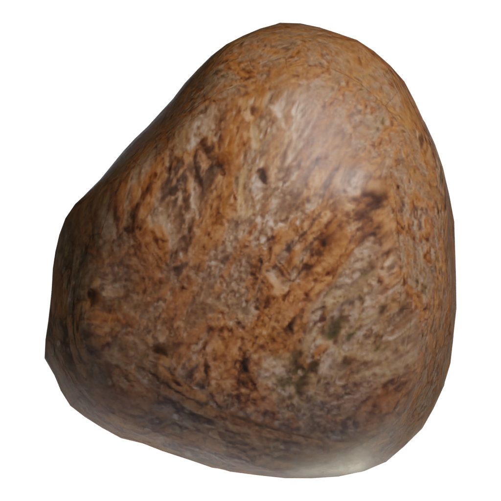 Bottom view of the Rock01 3D model
