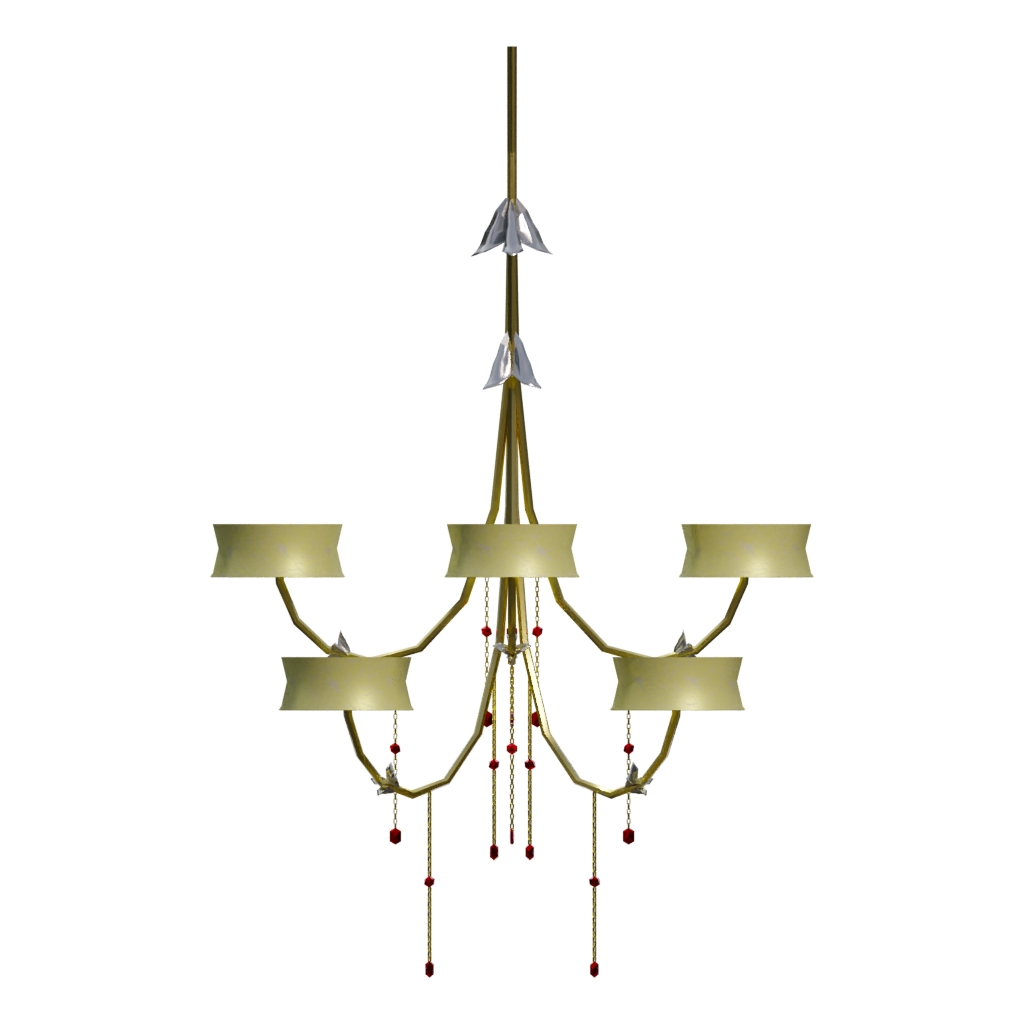 Left view of the Golden Chandelier 3D model