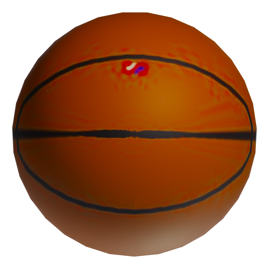 Bottom view of the Basketball A0005 3D model