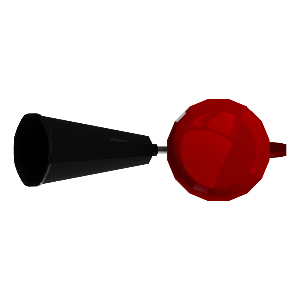 Bottom view of the Extinguisher 3D model