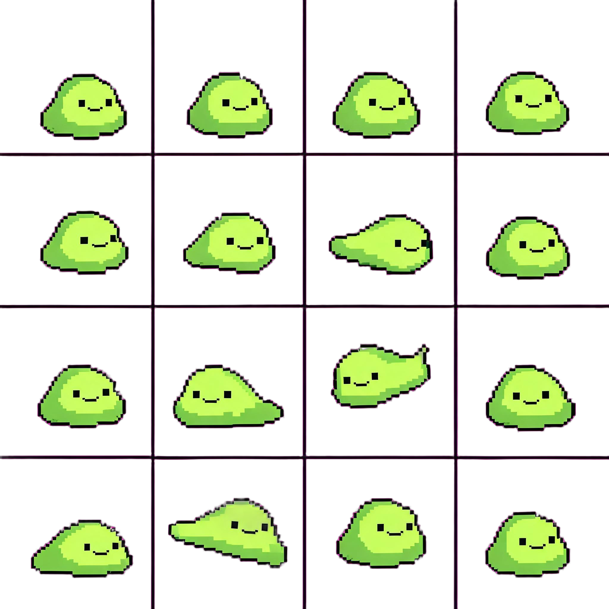 Slime Monster 2D pixel-art sprite sheet example
