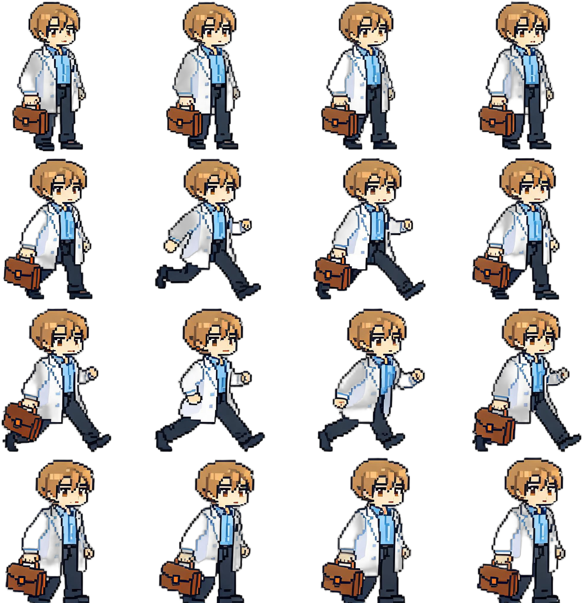 Doctor NPC 2D pixel-art sprite sheet example