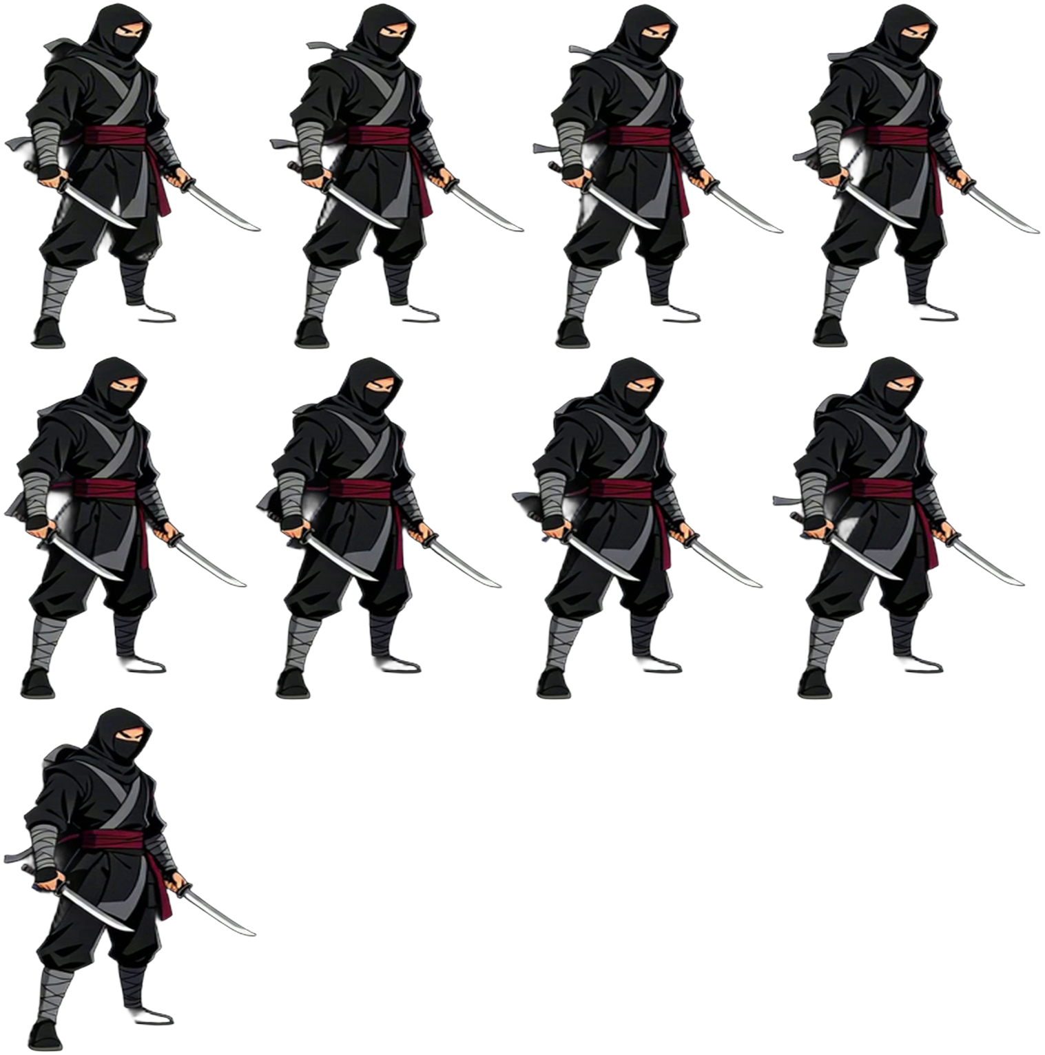 Unity Sprite Generator sprite example 1: production-ready 2D character animation reference