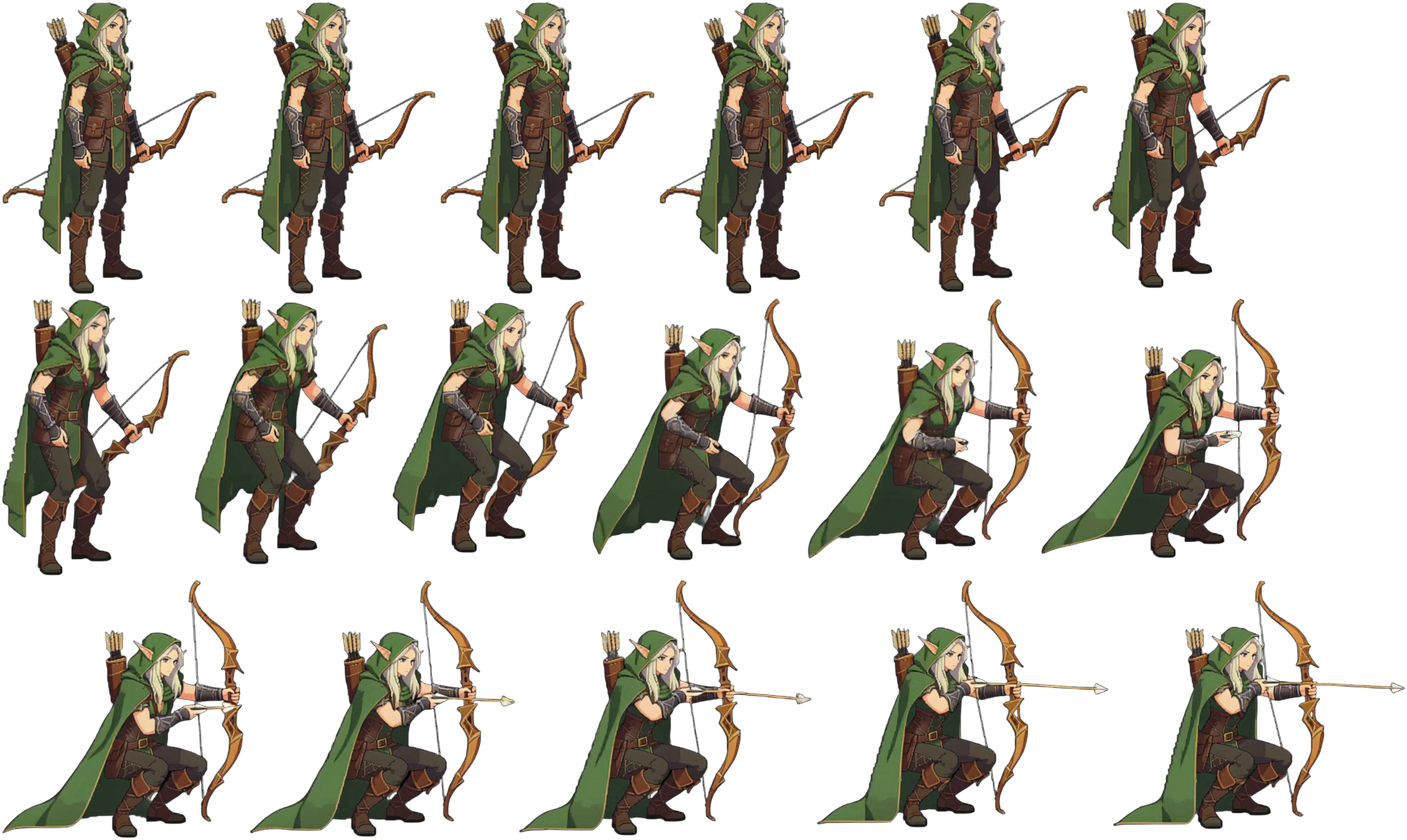 2D Sprite Pack Generator sprite example 1: production-ready 2D character animation reference