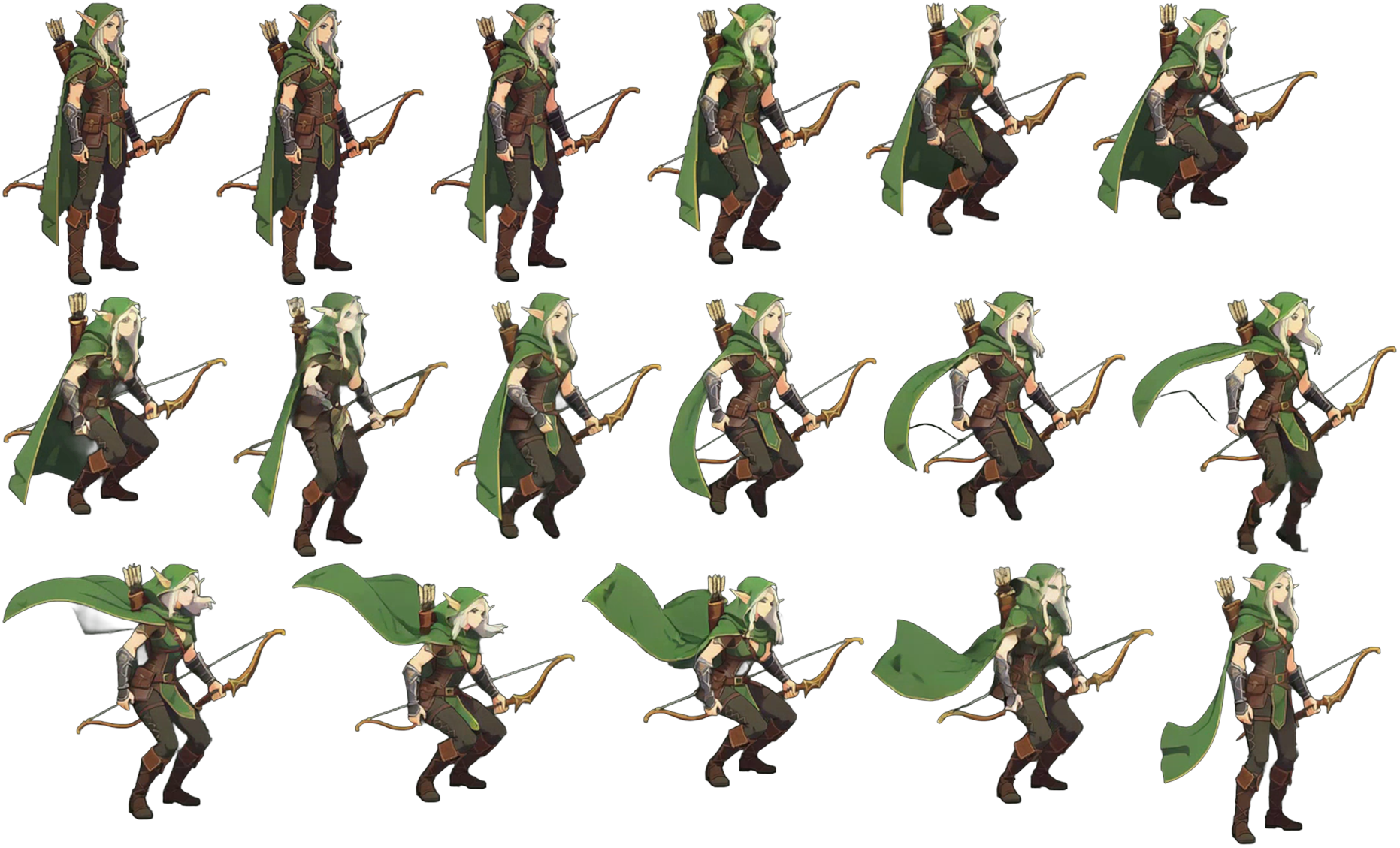 RPG Maker Overworld Character Generator sprite example 2: production-ready 2D character animation reference