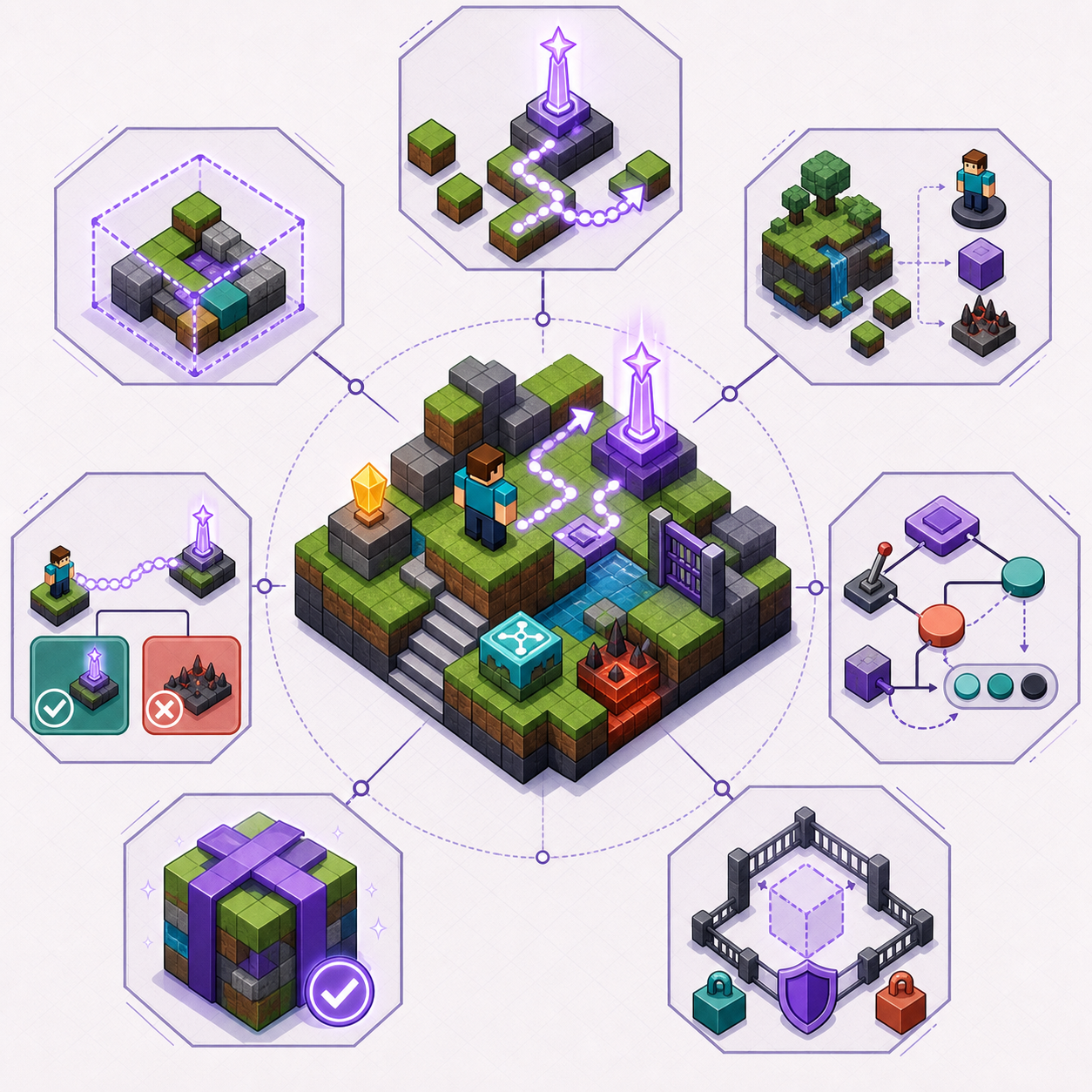 Seven-part Roblox AI game prompt blueprint covering goal, scope, context, rules, constraints, deliverable, and success evidence