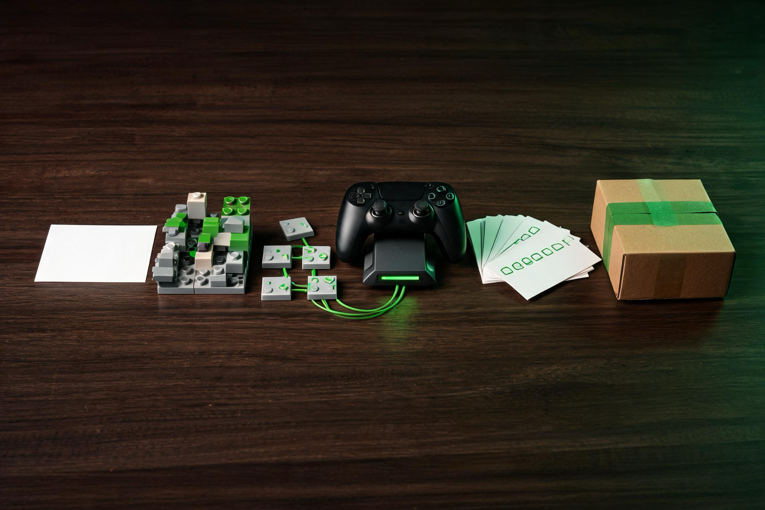 Physical idea, scene, logic, controller, bug, and release objects arranged in a learning loop