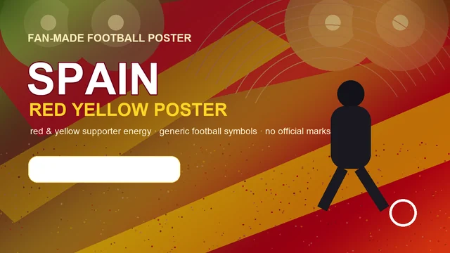 Spain World Cup Red Yellow Poster example 3