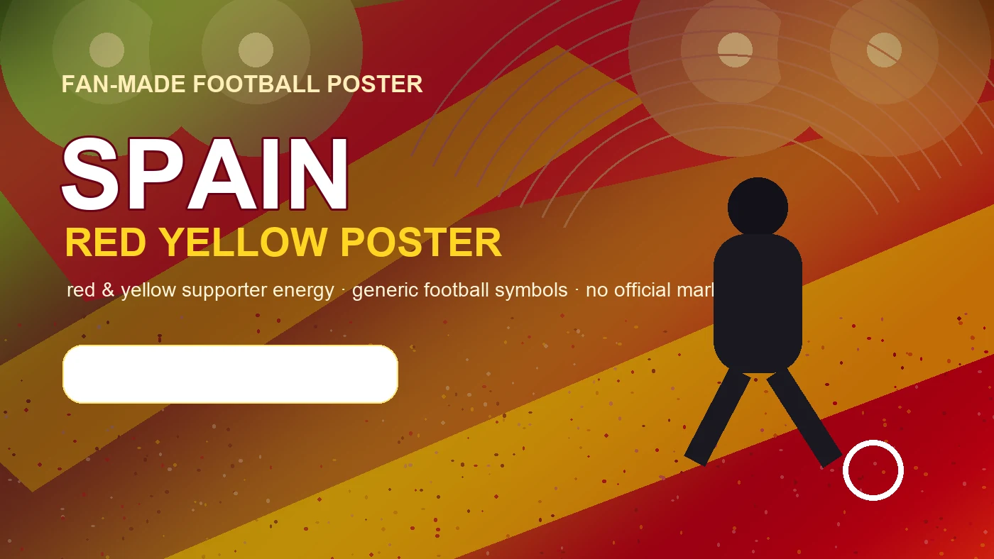 Spain World Cup Red Yellow Poster example 1