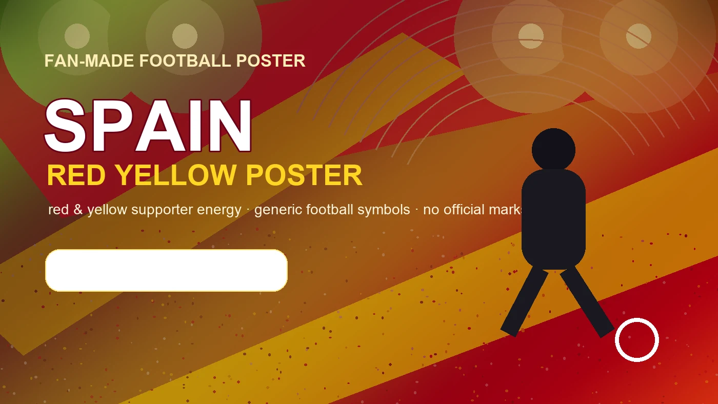 Spain World Cup Red Yellow Poster example 2