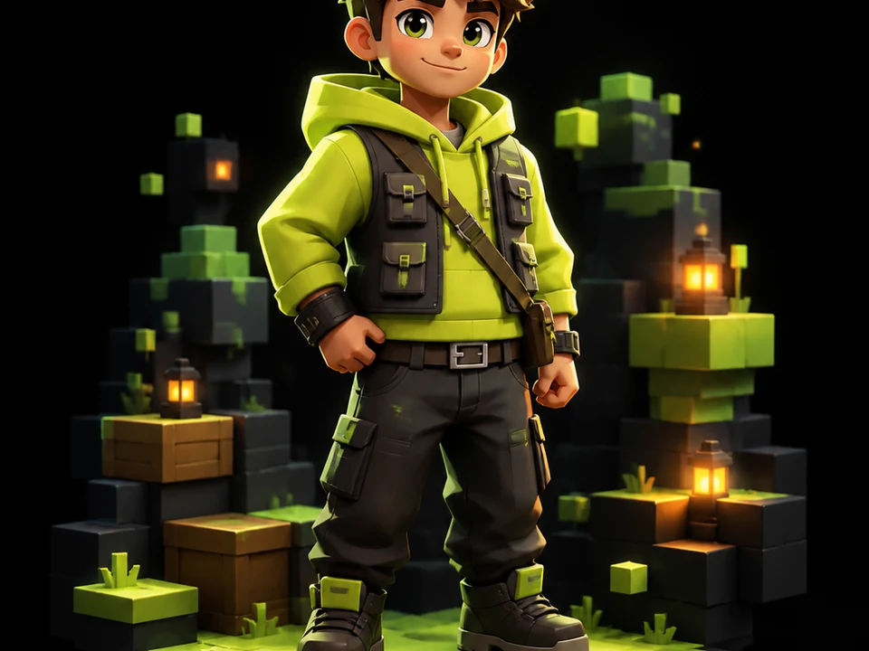 Block-style explorer in a playable Roblox game prototype