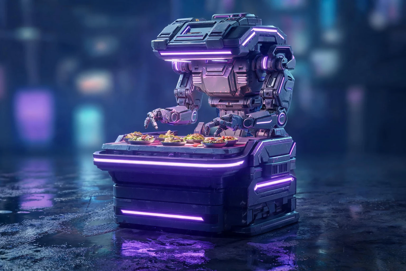 AI Cyberpunk 3D Model Generator: Create Cyberpunk Assets concept visualization