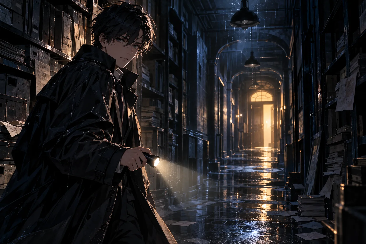 Mitternachts-Thriller-Visual Novel mit Gefahren- und Fluchtanzeigen, erstellt auf SEELE