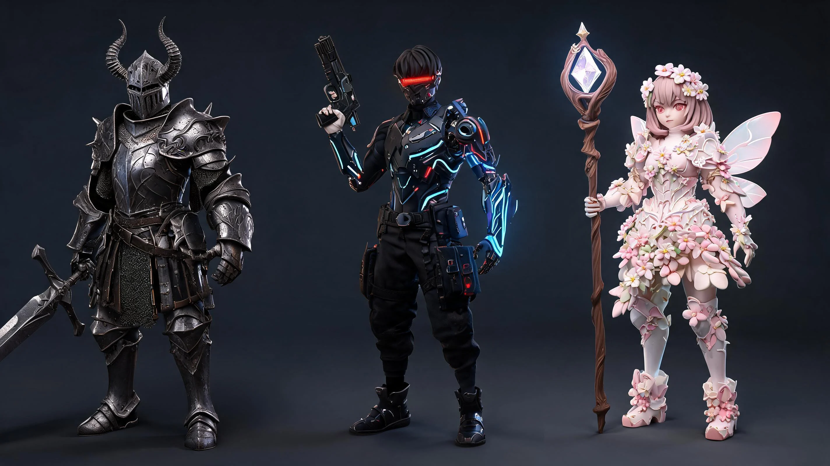 Faster Direction Comparison illustration for 3D Character Generator