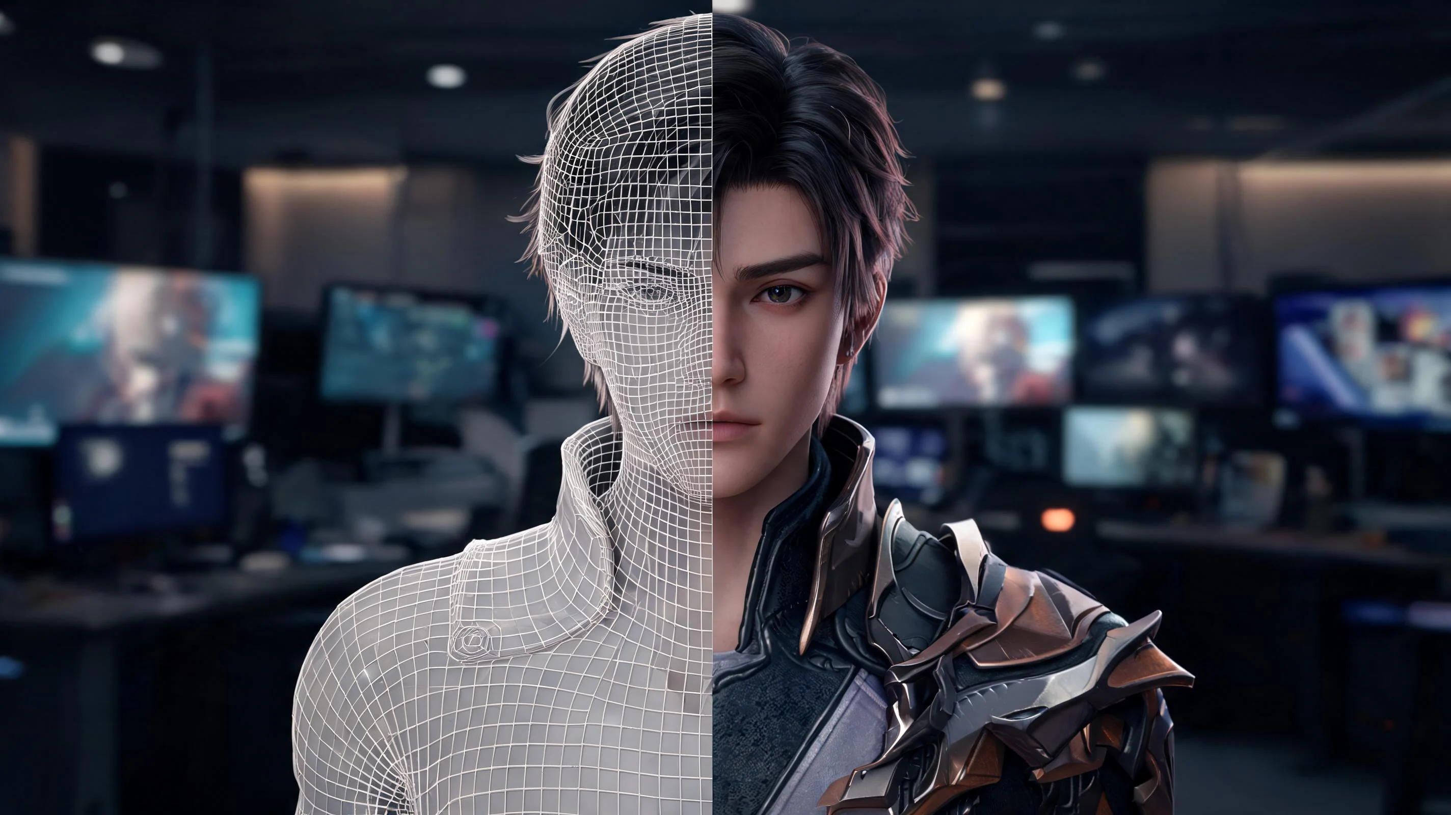 Cleaner Production Handoff illustration for 3D Character Generator