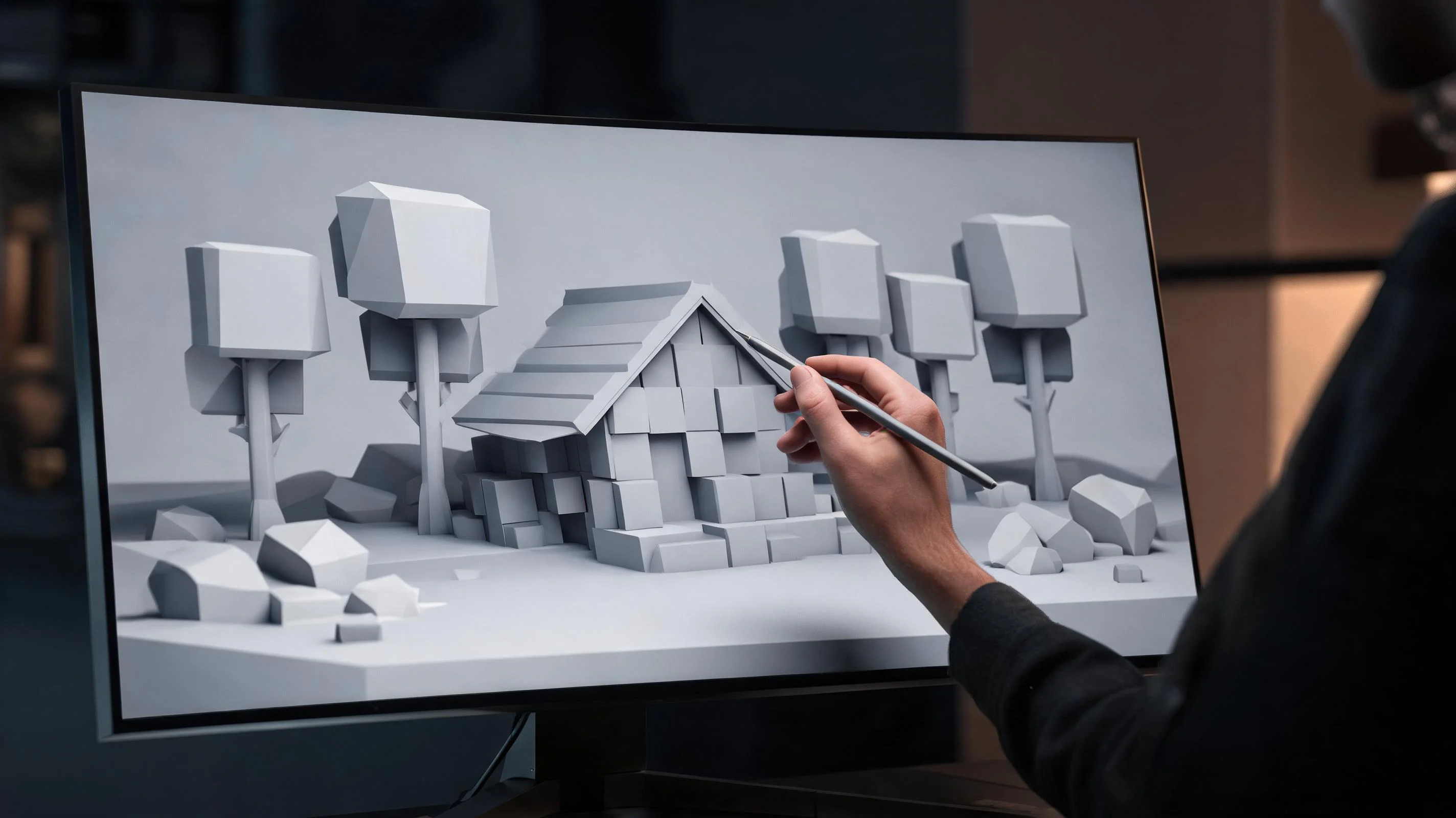 Cleaner Production Handoff illustration for 3D Scene Blockout