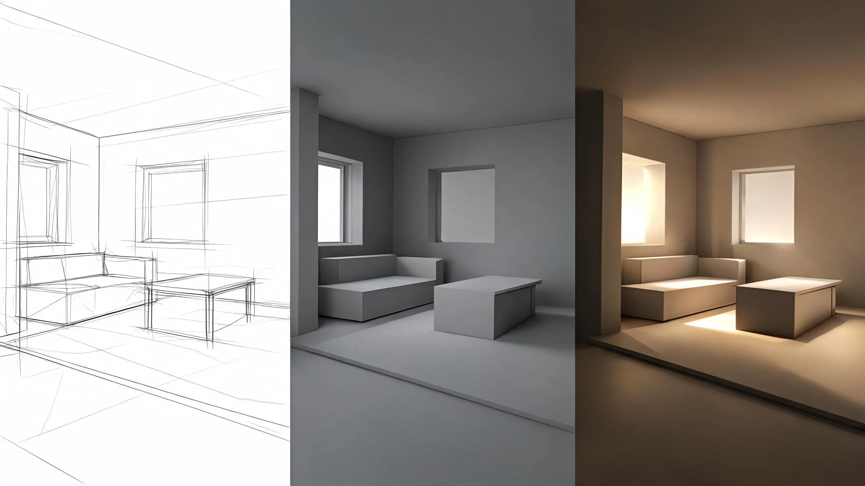 Compare World Layout Routes illustration for 3D Scene Blockout
