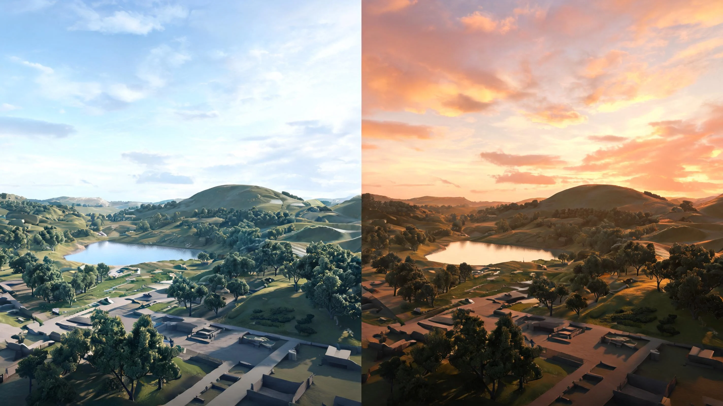 Compare World Layout Routes illustration for 3D Sky Dome Texture