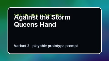Against the Storm Queens Hand original against the storm queens hand custom game reference artwork 2