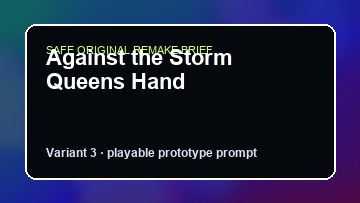 Against the Storm Queens Hand original against the storm queens hand custom game reference artwork 3