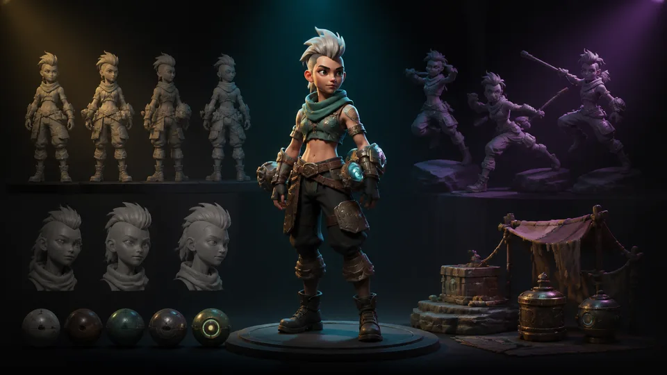 AI 3D character creation visual showing lp feature 01