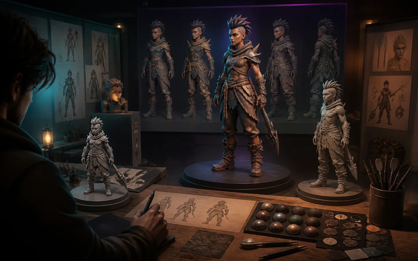 AI 3D character creation visual showing lp product proof