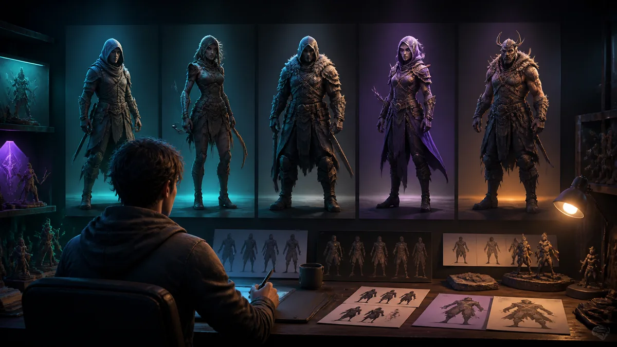 AI 3D character creation visual showing lp scenario 01