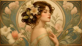 Art Nouveau Floral Portraits Generator preview