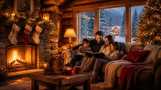 Cozy Christmas Cabin Scenes Generator preview