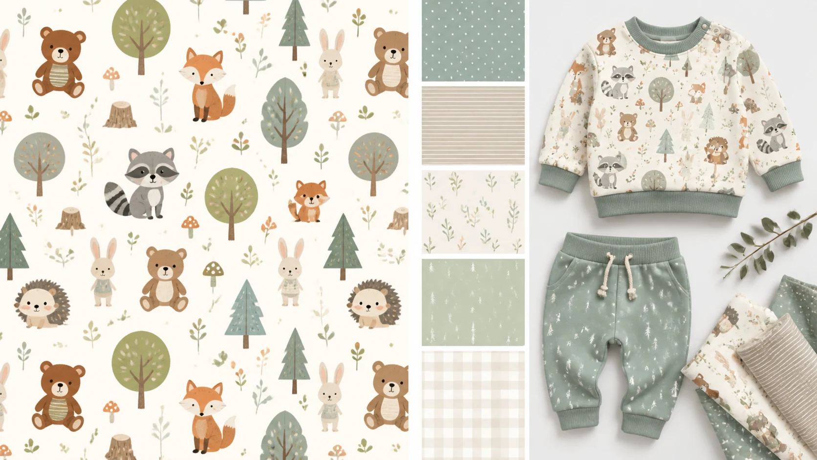 Cute Childrens Textile Patterns AI Image Generator