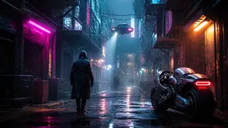 Cyberpunk Rainy Alley Scenes Generator preview