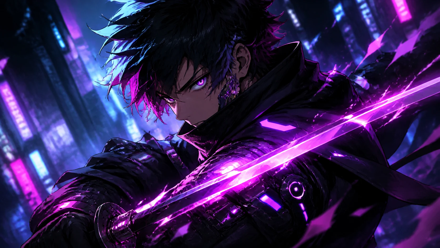 Cyberpunk Shonen Action Avatars AI Image Generator