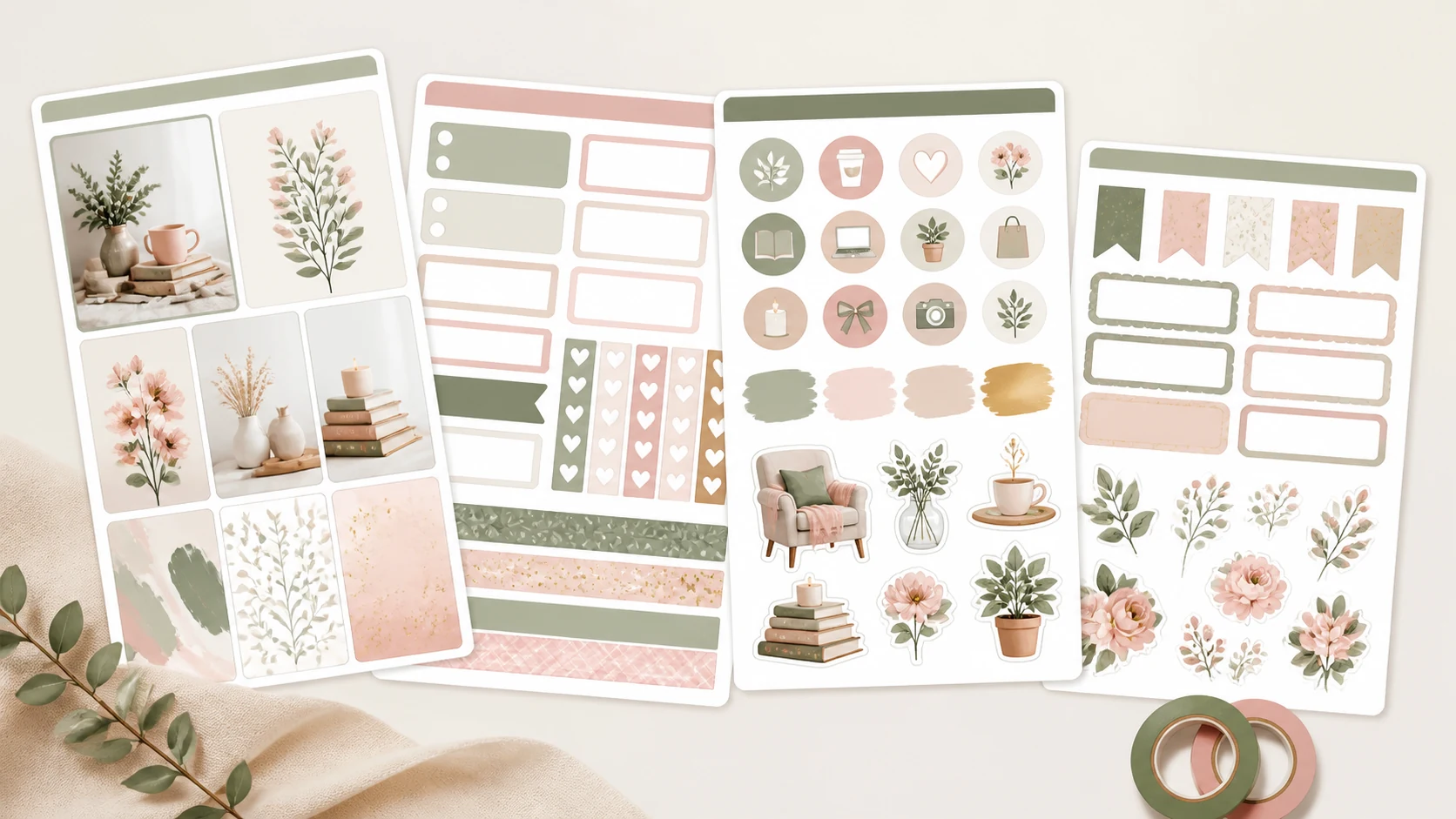 Digital Planner Sticker Sheets AI Image Generator