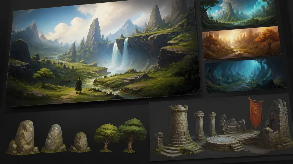 AI game art generation visual showing lp feature 01