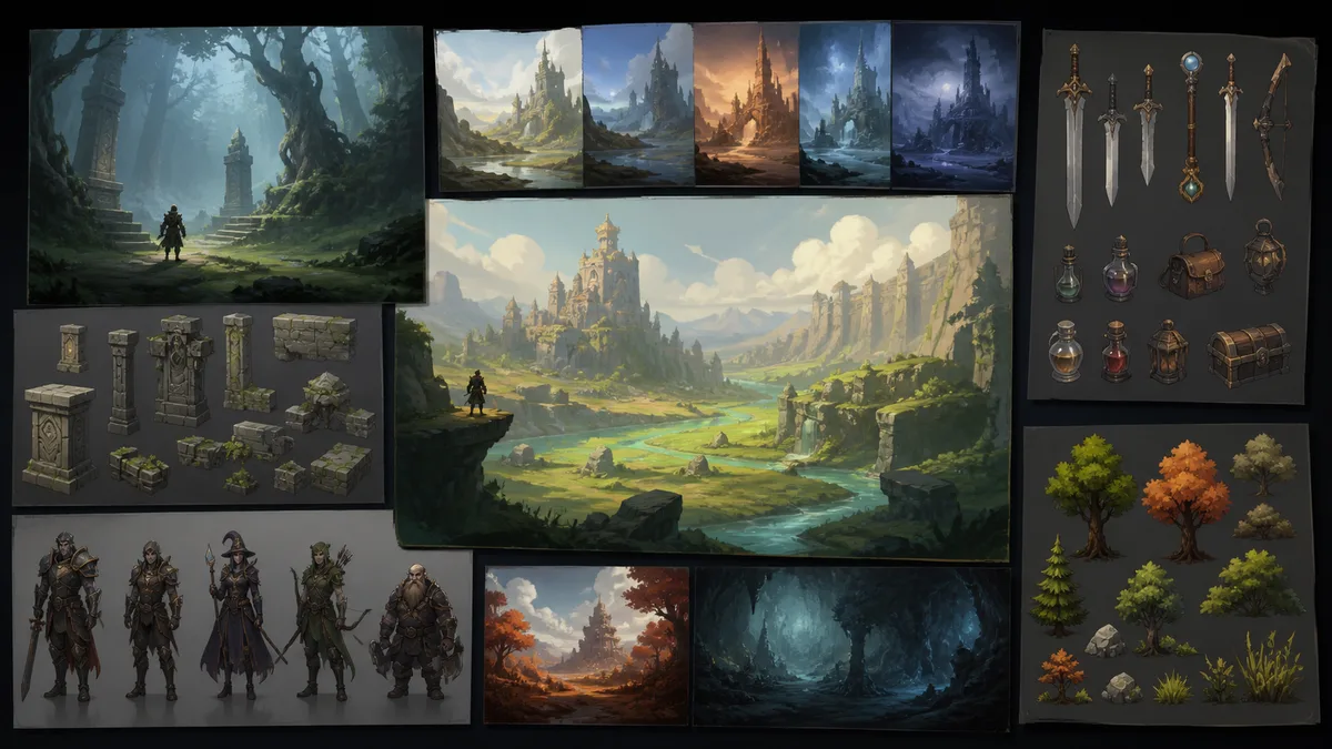 AI game art generation visual showing lp scenario 01