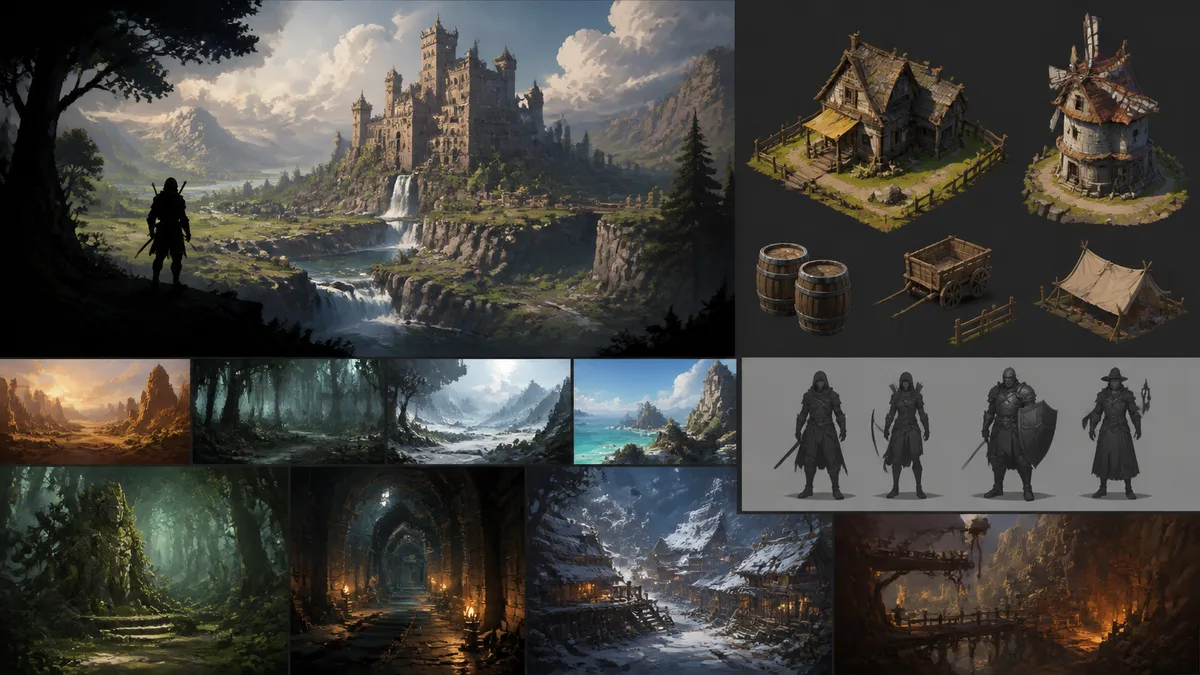 AI game art generation visual showing lp scenario 02