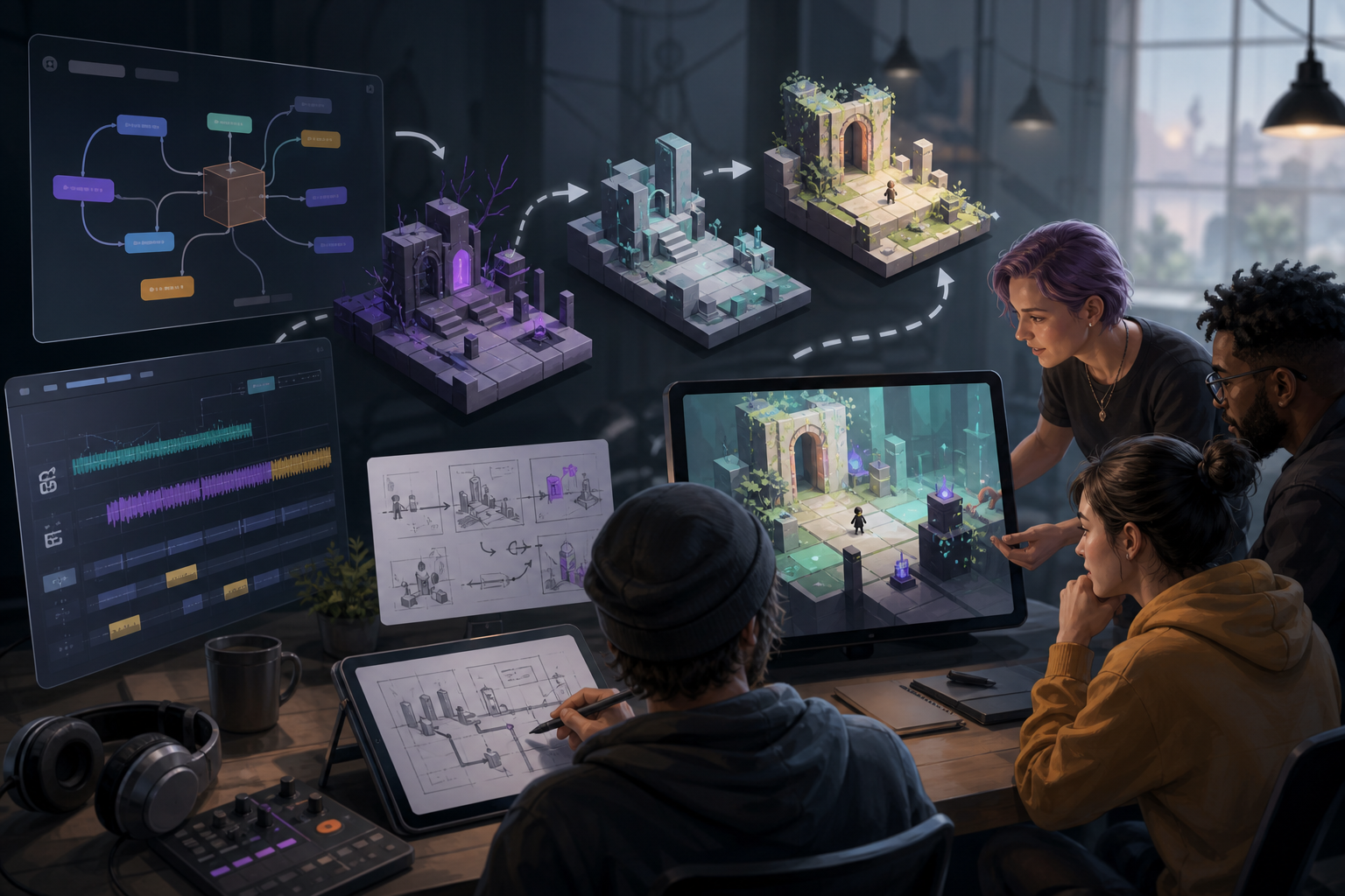 AI Game Maker Workflow: From Offline Music Loops to a Playable Prototype hero image