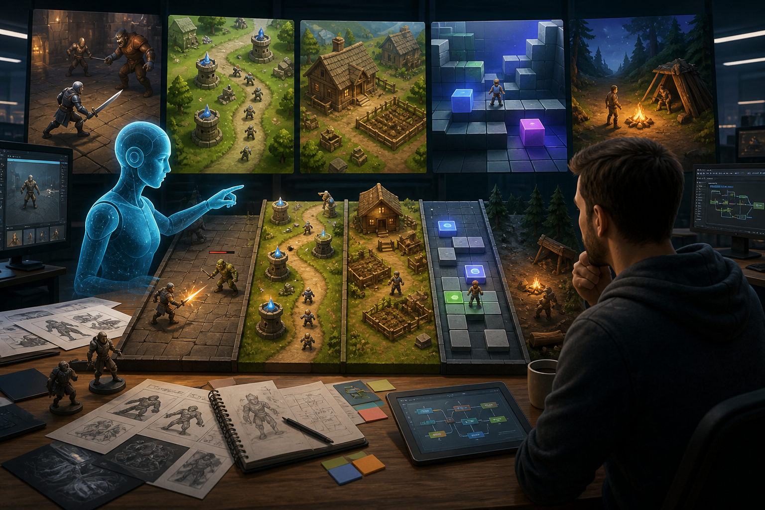 AI Game Prototyping by Genre: Combat, Puzzle, Management, and Survival