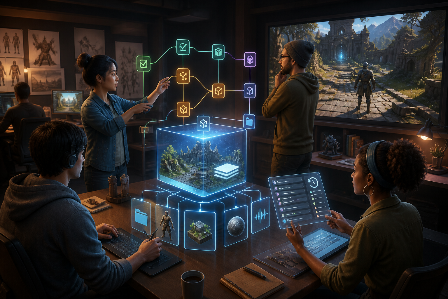 AI Game Team Collaboration: Projects, Branches, Rollbacks, and Handoffs