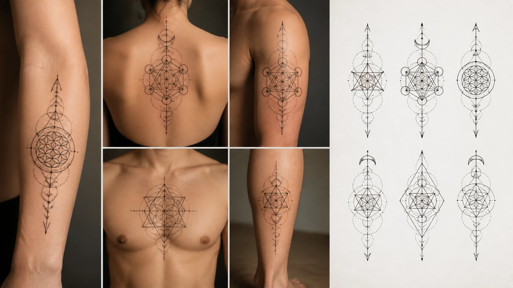 Geometric Sacred Geometry Tattoos AI Image Generator