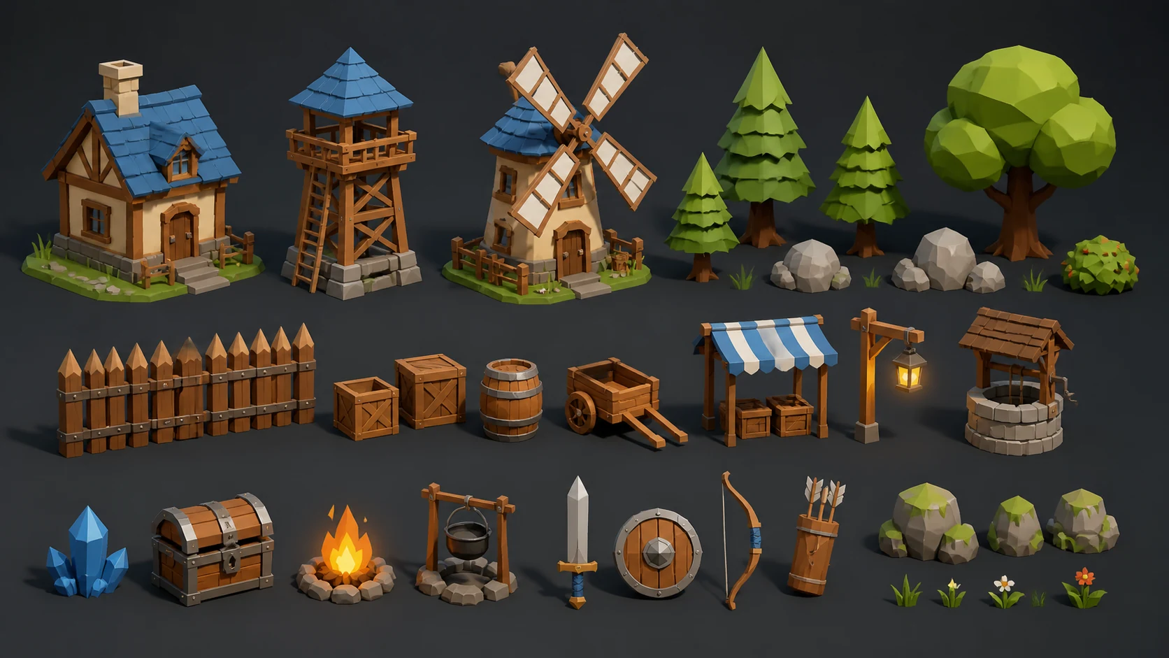 Low Poly Game Assets AI Image Generator
